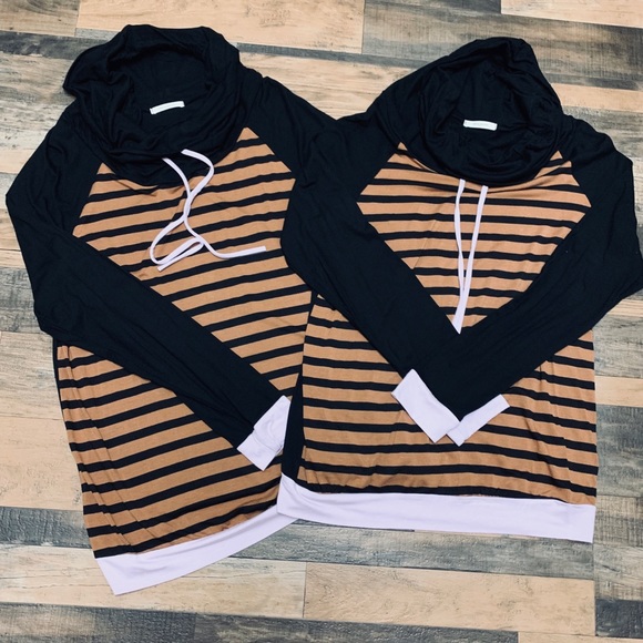 Striped Cowl Hoodie - Picture 2 of 2